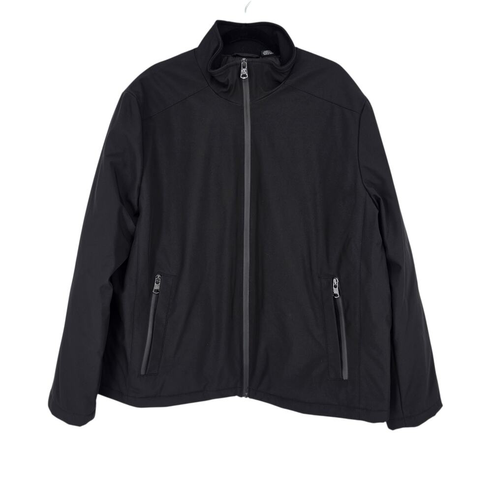 NWT Calvin Klein Black Stand Collar Water & Wind Resistant Zip Jacket Size XL